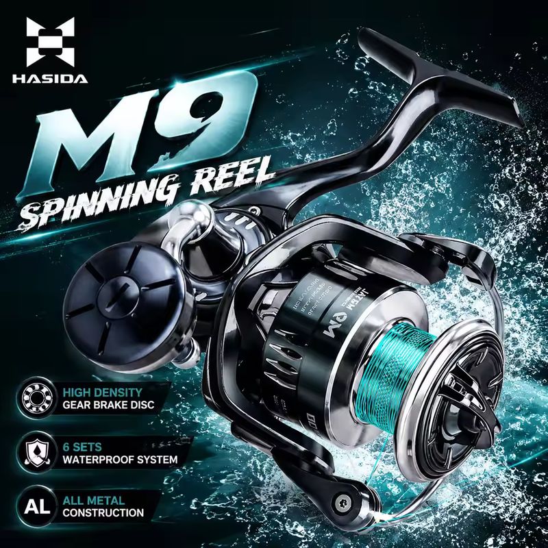 Trolling Reel - HASIDA M9 Spinningmolen Volledig Metalen Zoutwaterbestendig